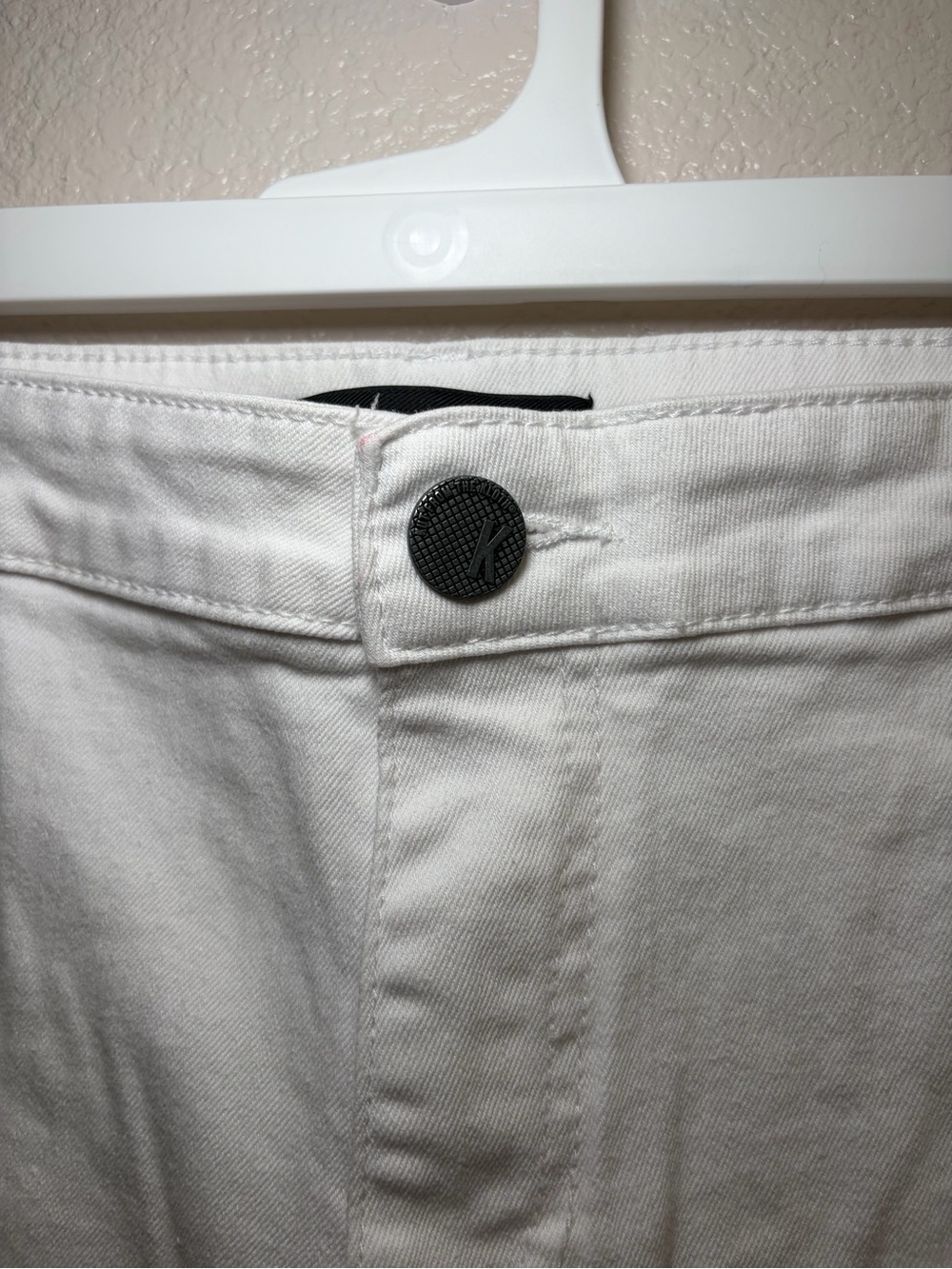 Kut from the Kloth Kity Denim Boyfriend Shorts White Denim Jean Shorts Sz 14 - Picture 10 of 16